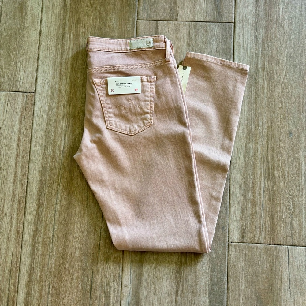 Ag Adriano Goldschmied Stevie Ankle Slim Straight Pink Size 29
